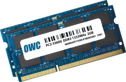 Pamięć do laptopa OWC 4.0GB 2 x 2GB PC3-10600 DDR3 1333MHz SO-DIMM 204 Pin CL9 SO-DIMM Memory Upgrade Kit OWC1333DDR3S04S