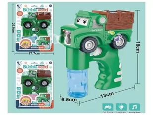Pistolet na bańki mydlane auto 18x13cm ze światłem i dźwiękiem Hipo - Bańki mydlane - miniaturka - grafika 1