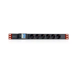 Techly Techly Listwa zasilająca Rack 19 cali 1U 250V/16A 6xSCHUKO, 3m 1_614504 - Listwy zasilające - miniaturka - grafika 1