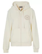 Kurtki damskie - Emporio Armani Damska kurtka z kapturem Fuzzy Fleece Full Zip Jacket (2 sztuki), Pale Cream, M - miniaturka - grafika 1