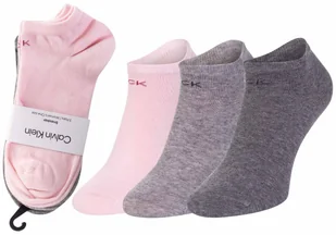 Calvin Klein Skarpetki Stopki 3 Pary Pink/Gray 701218768 003 37-41 - Skarpetki damskie - miniaturka - grafika 1