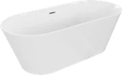 Wanny - Mexen Flavia wanna wolnostojąca 170 x 75 cm, biała, przelew nikiel szczotkowany - 54031708000-97 - miniaturka - grafika 1