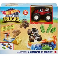 Tory, garaże, parkingi - Mattel Monster Trucks Zestaw Kaskaderskie lądowanie GVK08 - miniaturka - grafika 1