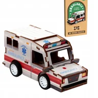 Puzzle - Puzzle Drewniane 3D MINI Karetka Ambulans Auto Samochód PREZENT - miniaturka - grafika 1