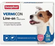 Suplementy i witaminy dla psów - Beaphar Vermicon Line-On krople dla psów do 15kg 3x1.5ml - miniaturka - grafika 1