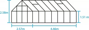 Halls MAGNUM szklarnia 148 zielona 11,5m 2,57 m x 4,46 m szkło Hartowane - Szklarnie ogrodowe - miniaturka - grafika 9