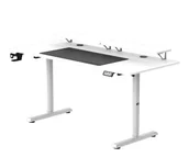 Biurka gamingowe - Ultradesk HIGHLANDER XXL Elektryczna regulacja Białe - miniaturka - grafika 1