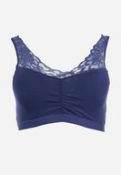 Biustonosze - Granatowy Usztywniony Biustonosz z Koronkowymi Ramiączkami Majaris - miniaturka - grafika 1