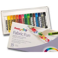 Przybory szkolne - Pentel Kredki pastele do tkanin 15 kolorów - miniaturka - grafika 1