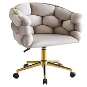 Krzesła - Krzesło obrotowe DC-SV9118 BALLOON ciemny beż #7 welur - miniaturka - grafika 1