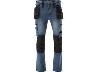 SPODNIE ROBOCZE MONTERSKIE STRETCH JEANS DARK BLUE ROZM. XL - Odzież robocza - miniaturka - grafika 5