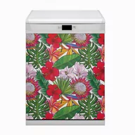 Dekoracje domu - Mata Bluedecor Magnes na zmywarkę Kolorowe kwiaty 60x80 - miniaturka - grafika 1