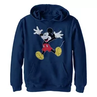 Bluzy dla chłopców - Disney Chłopięca bluza z kapturem Mickey Jump, granatowa Heather, L, granatowy Heather, L - miniaturka - grafika 1