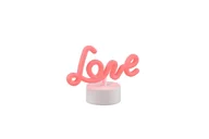 Lampy stojące - RL Light AMOR lampa stołowa LED 1W czerwony napis LOVE USB lub na baterie 3xAA - miniaturka - grafika 1