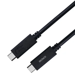 DELTACO USBC-2002 USB 2.0 USB-C, KABEL DO ŁADOWANIA USB-C, 3A, 2M, CZARNY - Pozostałe akcesoria sieciowe - miniaturka - grafika 1