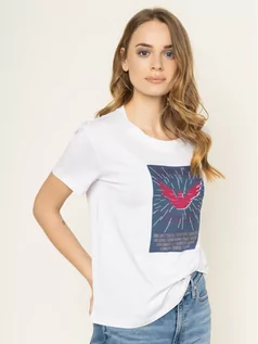 Koszulki i topy damskie - Emporio Armani T-Shirt 3H2T7N 2J30Z 0100 Biały Regular Fit - grafika 1