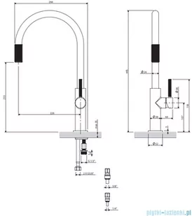 Omnires Switch bateria kuchenna do podłączenia zestawu filtrującego mosiądz szczotkowany SW9057BSB | - Baterie umywalkowe - miniaturka - grafika 2