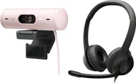 Kamery internetowe - Kamera internetowa Logitech Brio 500 Rose 960-001421 + H390 981-000406 - miniaturka - grafika 1