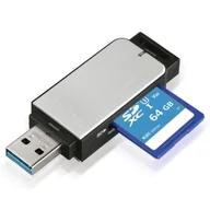 Czytniki kart pamięci - Hama Czytnik kart pamięci zewnętrzny USB 3.0 srebrny - miniaturka - grafika 1