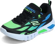 Moda i Uroda OUTLET - Skechers Chłopięce Flex-glow Dezlom Sneaker, Black Synthetic Textile Blue Lime Trim, 35.5 eu - miniaturka - grafika 1