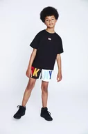 Koszulki dla chłopców - Dkny t-shirt bawełniany dziecięcy kolor czarny z nadrukiem - DKNY - miniaturka - grafika 1