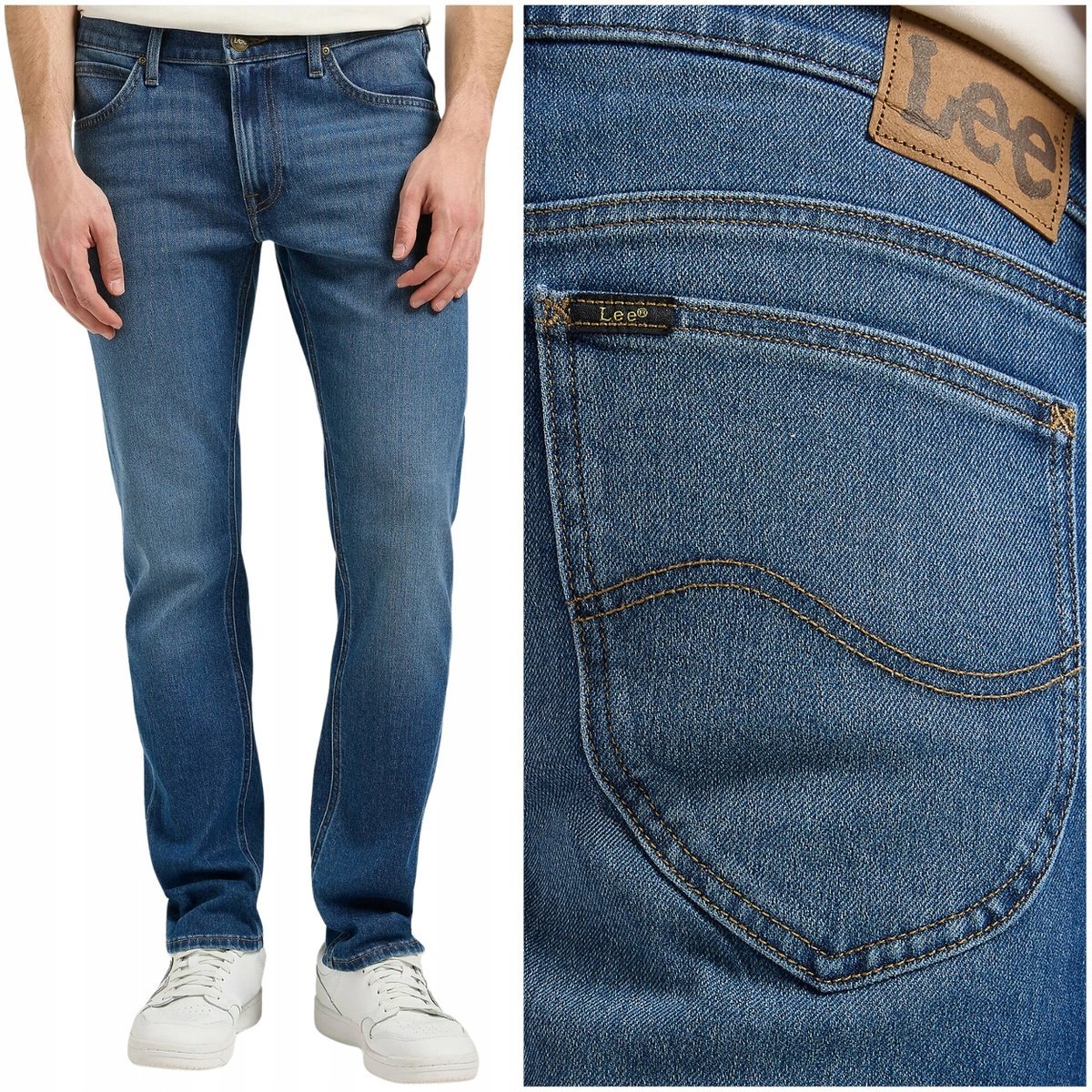 Lee Daren Zip Fly Carson ciemne proste męskie spodnie jeansowe W36 L32