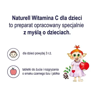 Naturell Witamina C dla dzieci x 60 tabl - Witaminy i minerały - miniaturka - grafika 4