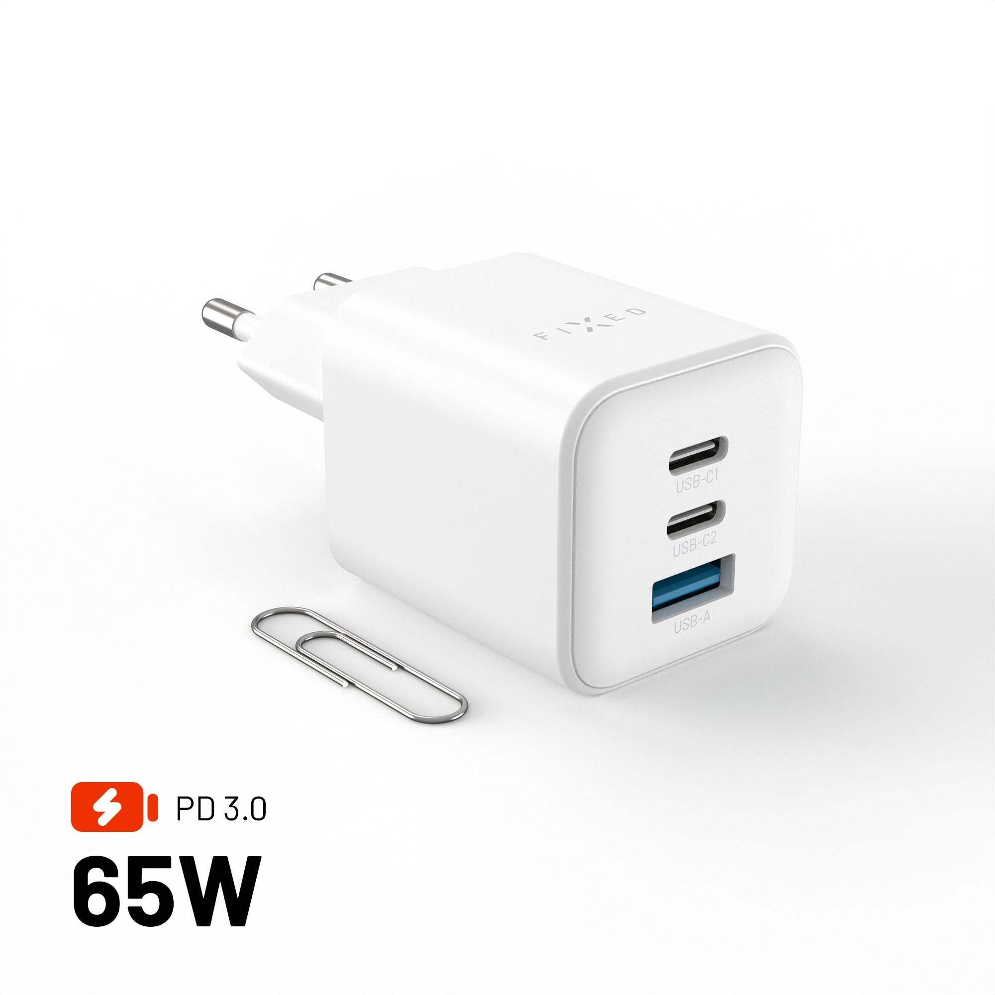 Ładowarka Fixed Mini 1x USB-A 2x USB-C 3.25 A FIXCG65M-2C1A-WH