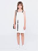 Sukienki i spódniczki dla dziewczynek - KARL LAGERFELD Sukienka codzienna Z12246 S Biały Relaxed Fit - miniaturka - grafika 1