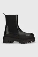 Botki damskie - Steve Madden sztyblety skórzane Cassandra damskie kolor czarny na platformie SM11002679 - miniaturka - grafika 1