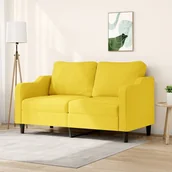 Sofy i kanapy - Sofa 2-osobowa, jasnożółta, 140 cm, tapicerowana tkaniną Lumarko! - miniaturka - grafika 1