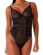 Body - Gossard Damskie body modelujące sprzeczność Plunge Body Shape, czarny/srebrny, 34E, czarny/srebrny, 75E - miniaturka - grafika 1