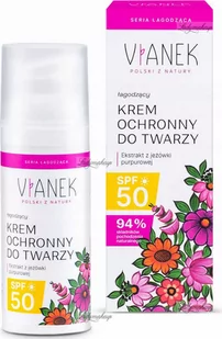 VIANEK - Łagodzący krem ochronny do twarzy SPF50 - 50 ml - Kremy do twarzy - miniaturka - grafika 1