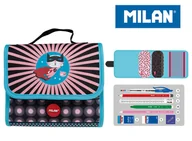 Piórniki - Duży piórnik z wyposażeniem dla dzieci, Milan, Super Heroes kot, czarny - miniaturka - grafika 1