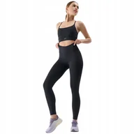 Legginsy - Legginsy treningowe 4F damskie, szybkoschnące, czarne, r. M - miniaturka - grafika 1