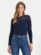 Swetry damskie - Guess Sweter W5BR62 Z0890 Granatowy Slim Fit - miniaturka - grafika 1