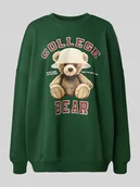 Bluzy damskie - Bluza o kroju oversized z mieszanki bawełny model ‘BILA’ - miniaturka - grafika 1