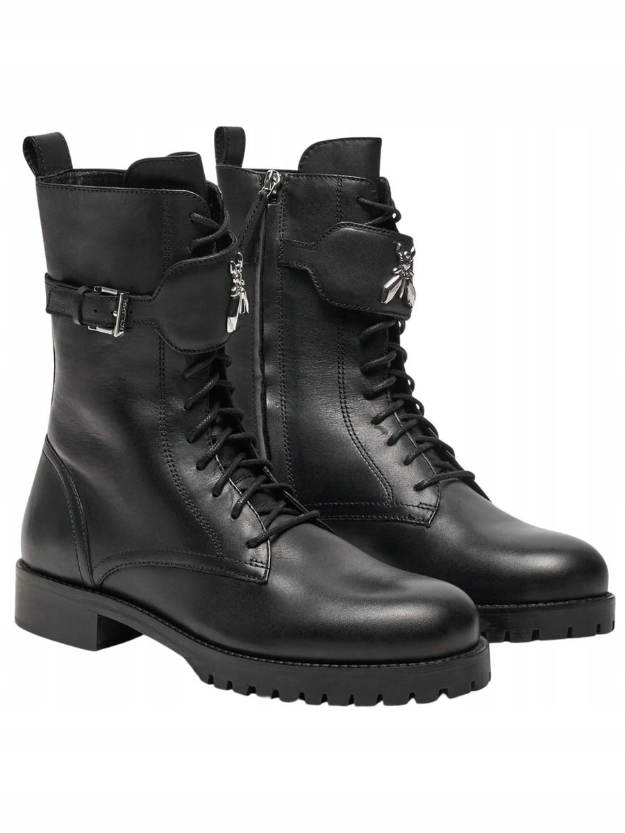 Botki damskie Patrizia Pepe 8Y0080 L078 czarny - Shoes: 40