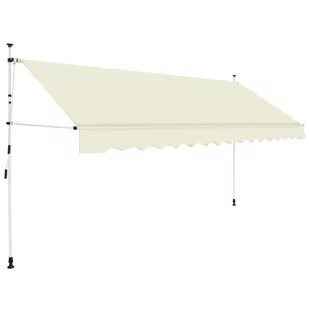 vidaXL Markiza zwijana ręcznie, 400 cm, kremowa - Markizy - miniaturka - grafika 1