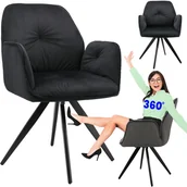 Fotele i krzesła biurowe - FOTEL BIUROWY do biurka KRZESŁO OBROTOWE welur do biura eleganckie - miniaturka - grafika 1