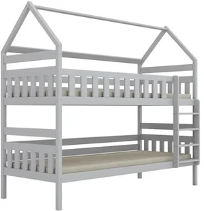 Łóżko piętrowe domek FELIKS 160x80 białe drewniane KOCOT KIDS - Łóżka dla dzieci i młodzieży - miniaturka - grafika 1