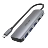 Huby USB - Unitek HUB USB-C 3x USB 3.1 HDMI PD 100W - miniaturka - grafika 1