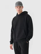 Bluzy sportowe męskie - Męska bluza dresowa nierozpinana z kapturem Outhorn OTHWAW24TSWSM1695 - czarna - miniaturka - grafika 1