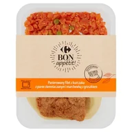 Szybkie dania obiadowe - Carrefour Bon appétit Filet z kurczaka z puree ziemniaczanym i marchewką z groszkiem 400 g - miniaturka - grafika 1