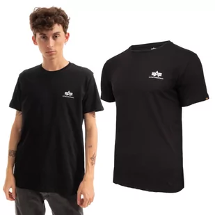 Koszulka Alpha Industries Small Logo Basic 188505 03 - Czarna - Odzież taktyczna i umundurowanie - miniaturka - grafika 1