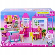 Lalki dla dziewczynek - Lalka Barbie Zestaw Restauracja Grill zestaw kuchnia z lalką - miniaturka - grafika 1