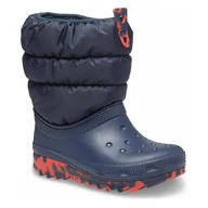 Śniegowce damskie - Dziecięce Śniegowce CROCS CLASSIC NEO PUFF BOOT K 207684-410 – Granatowy - miniaturka - grafika 1