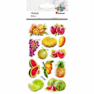 Zabawki kreatywne - Naklejki wypukłe miękkie owoce mix 12szt - miniaturka - grafika 1