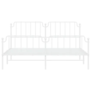 Metalowa rama łóżka z wezgłowiem i zanóżkiem, biała, 183x213 cm Lumarko! - Łóżka - miniaturka - grafika 6