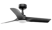 Wentylatory sufitowe - Energooszczędny wentylator sufitowy z oświetleniem LED i pilotem zdalnego sterowania Hey 90 cm czarny - miniaturka - grafika 1